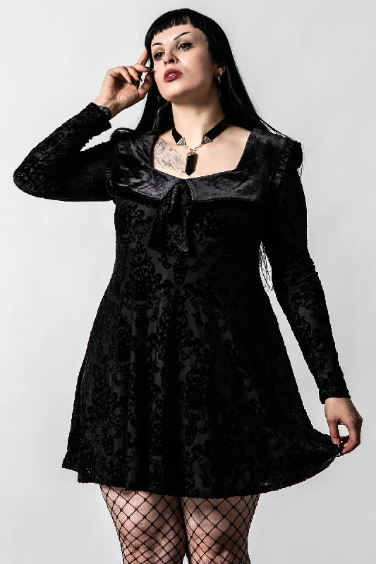 Shop trendy dresses for brunch dates -Angelique Collar Dress - Resurrect