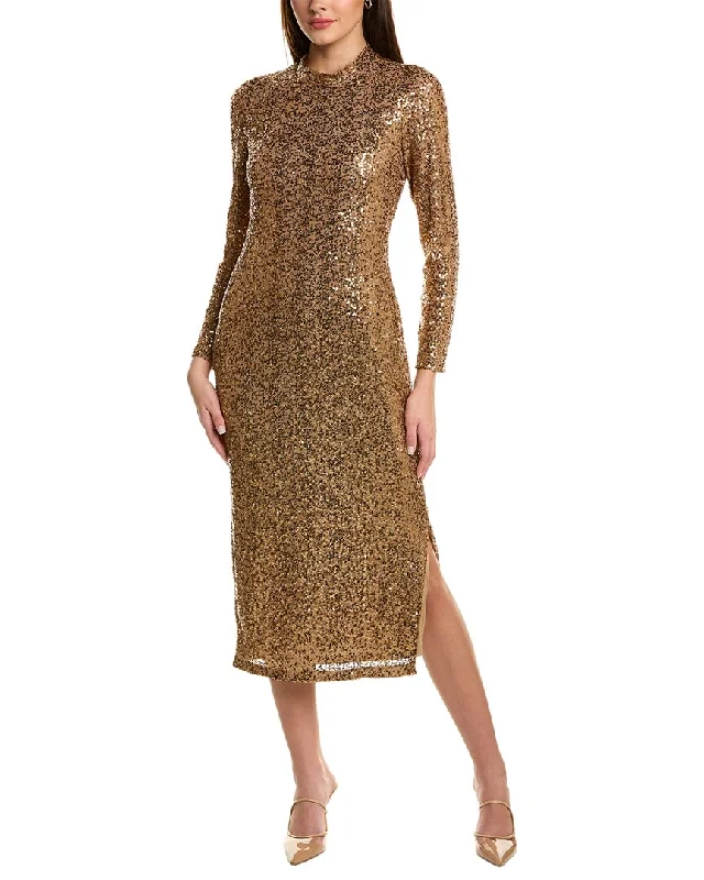 Mini dresses with asymmetrical hems -Anne Klein Sequin Midi Dress