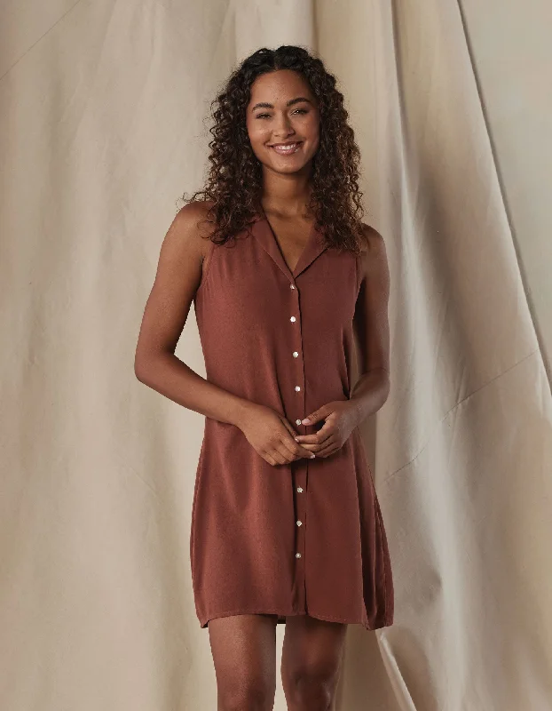 Best dresses for hourglass-shaped women -Aria Crepe Lapel Dress in Clay
