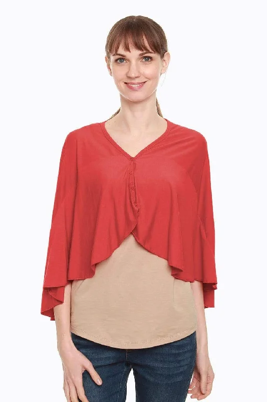 Best dresses for hourglass-shaped women -Bambi Nursing Cape Dark Coral
