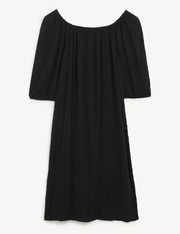 Women's dresses for fall and winter -Bardot Knee Length Shift Dress