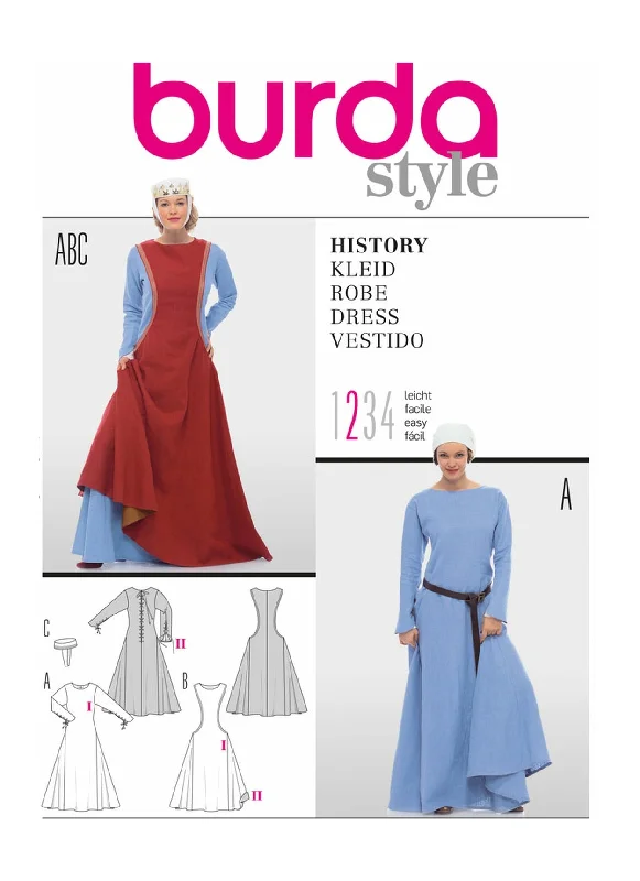 Luxe satin mini dresses for evening elegance -Burda 7977 Medieval Dress Costume Pattern Luxe satin mini dresses for evening elegance -Burda 7977 Medieval Dress Costume Pattern