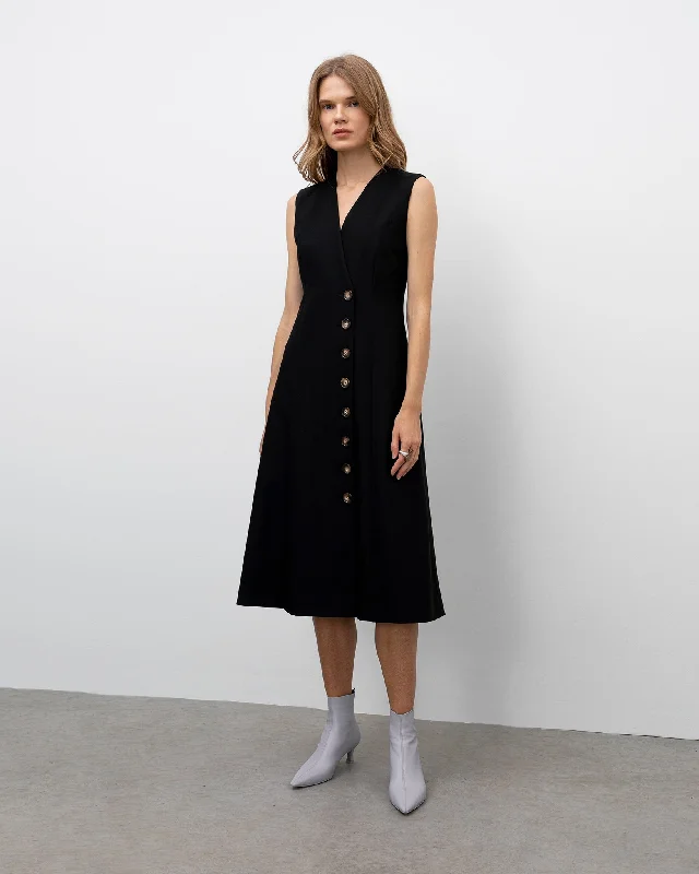 Mini dresses with floral patterns -Buttoned Sustainable Midi Dress Versmene