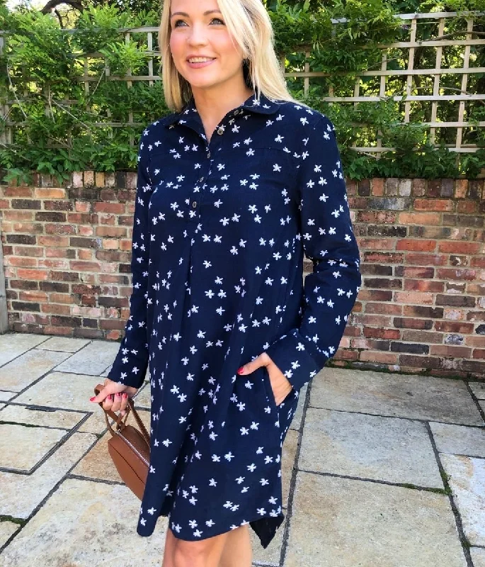 Stylish dresses for everyday wear -Brakeburn Navy Cord Dress