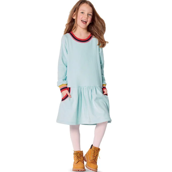 Trendy dresses for fall fashion -Burda Child Dresses 9286