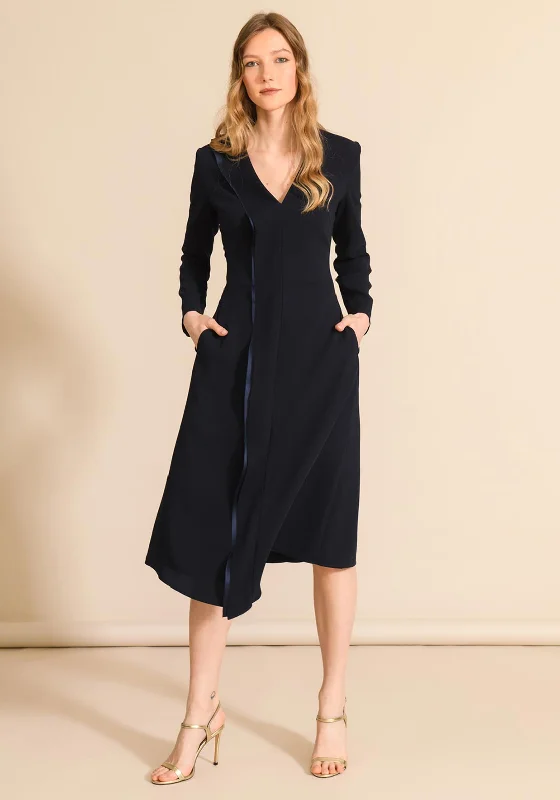 Luxe satin mini dresses for evening elegance -Caroline Kilkenny River Midi Dress, Navy Luxe satin mini dresses for evening elegance -Caroline Kilkenny River Midi Dress, Navy