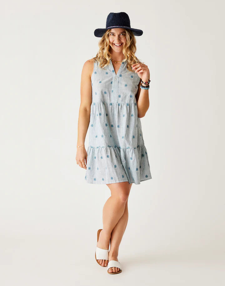 Dresses for pear-shaped body types -Women's Nellie Eyelet Dress - Azul