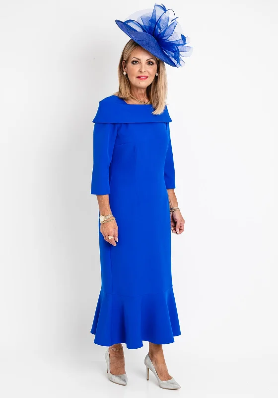 Affordable mini dresses online -Cassandra Fishtail Midi Dress, Royal Blue