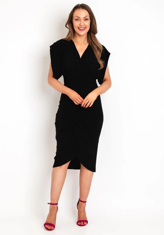 Mini dresses for summer events -Castings Ruched Side Midi Dress, Black