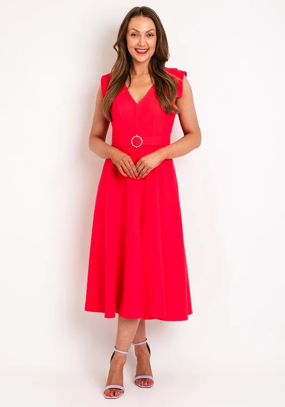 Button-down mini dresses for a versatile style -Castings Belted Waist, A-Line Midi Dress, Fuchsia Button-down mini dresses for a versatile style -Castings Belted Waist, A-Line Midi Dress, Fuchsia