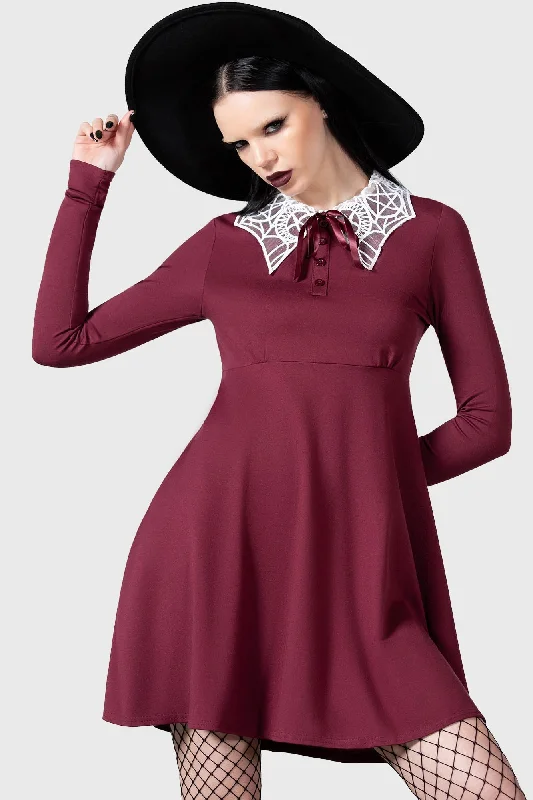 Dresses for women in petite sizes -Charmed School Dress [CRIMSON] - Resurrect