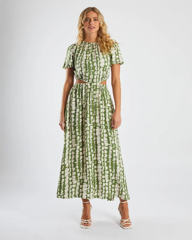 Vintage inspired dresses for women -Mirabella Dress Green