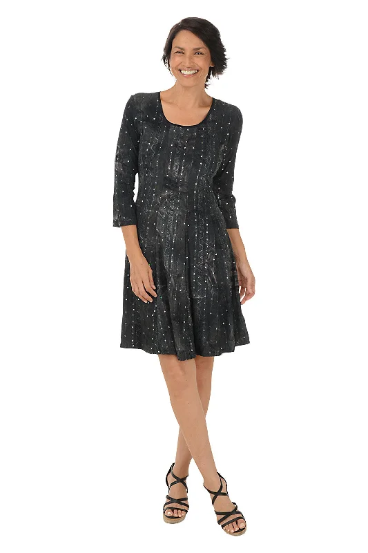 A-line mini dresses for a comfortable and classic silhouette -Sequin Embroidered 3/4 Sleeve Dress A-line mini dresses for a comfortable and classic silhouette -Sequin Embroidered 3/4 Sleeve Dress