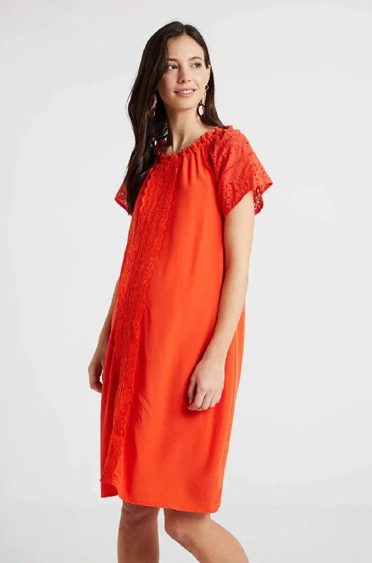 Dresses for women with slim figures -Eliana Nursing Dress Tangerine