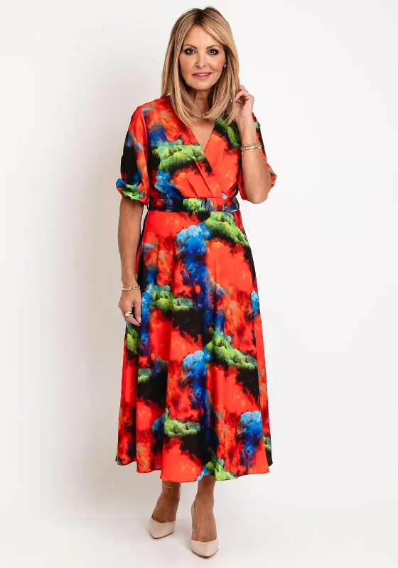 Peplum mini dresses for a flattering silhouette -Ella Boo Watercolour Inspired Midi Dress, Multi Peplum mini dresses for a flattering silhouette -Ella Boo Watercolour Inspired Midi Dress, Multi