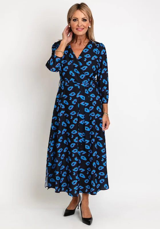Halter neck mini dresses for a flattering neckline -Ella Boo Leopard Print A-Line Midi Dress, Navy Multi Halter neck mini dresses for a flattering neckline -Ella Boo Leopard Print A-Line Midi Dress, Navy Multi