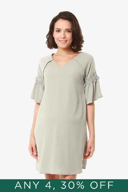 Trendy dresses for fall fashion -Evalyn Nursing Dress Grey
