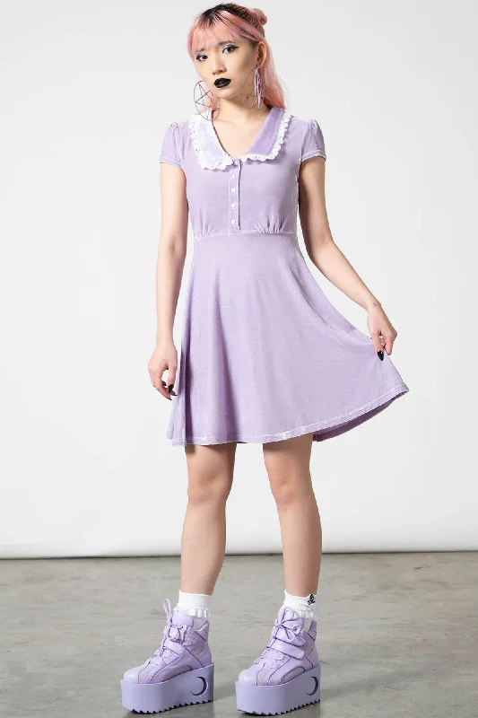 Chic dresses for women over 40 -Every Mourning Collar Dress [PASTEL LILAC] - Resurrect