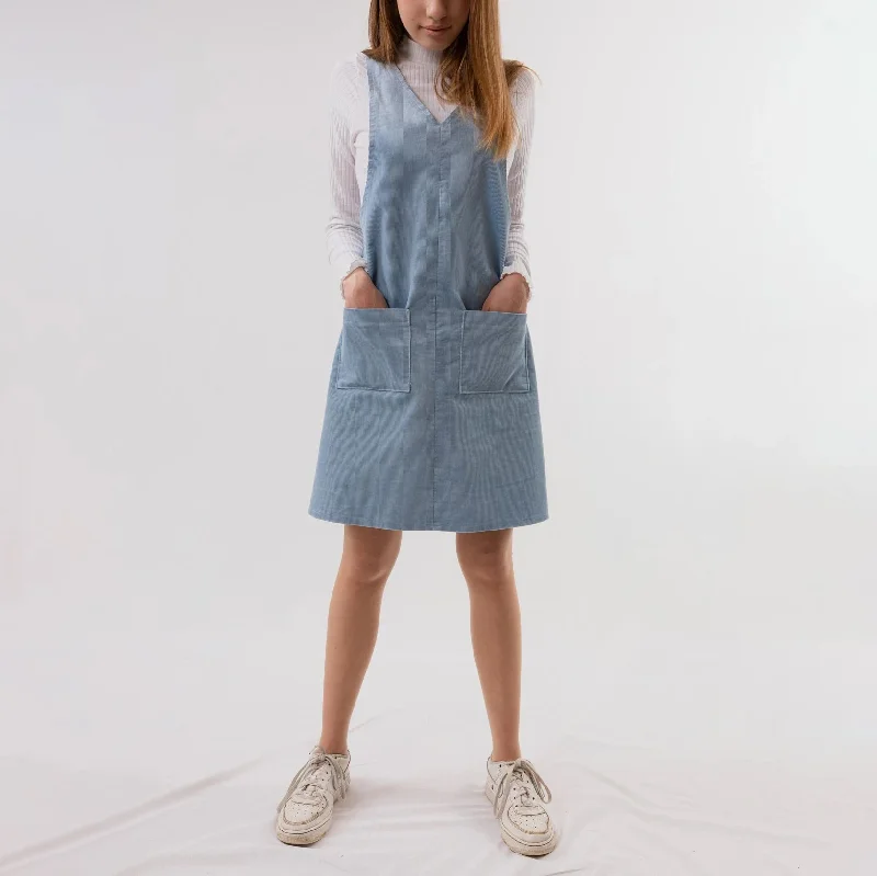 Dresses for women in petite sizes -Fieldwork Patterns Katy Pinafore Dress