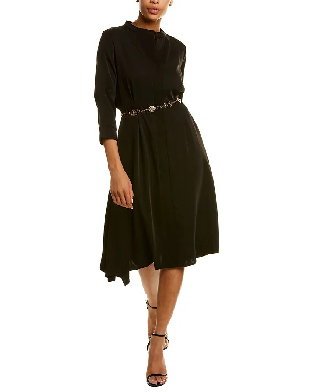 Mini dresses with metallic finishes -Gracia Chain Waist Dress
