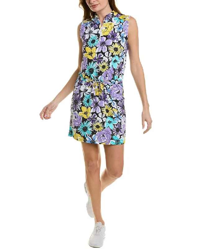 Mini dresses with pockets for convenience -IBKUL Drawstring Shift Dress