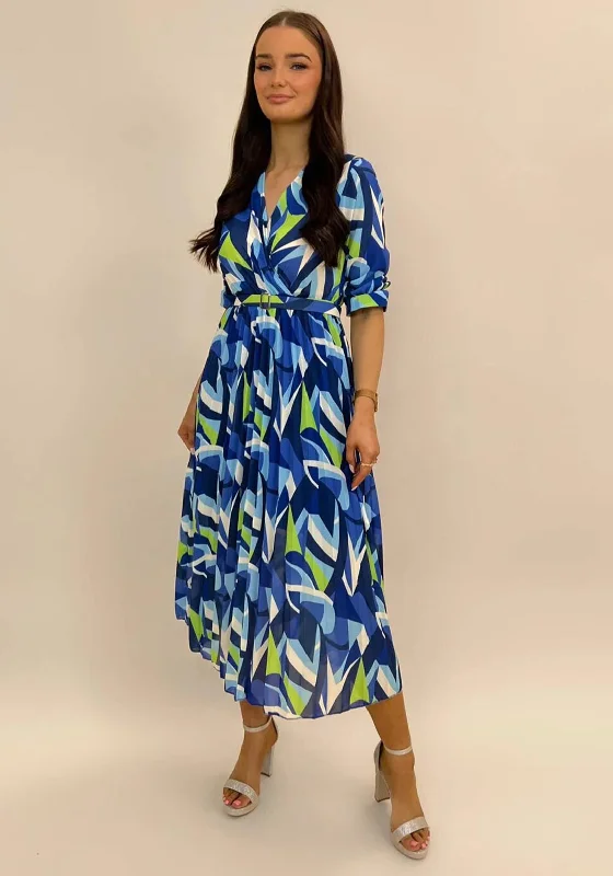 Button-down mini dresses for a versatile style -Kate & Pippa Positano Midi Dress, Blue & Lime Button-down mini dresses for a versatile style -Kate & Pippa Positano Midi Dress, Blue & Lime