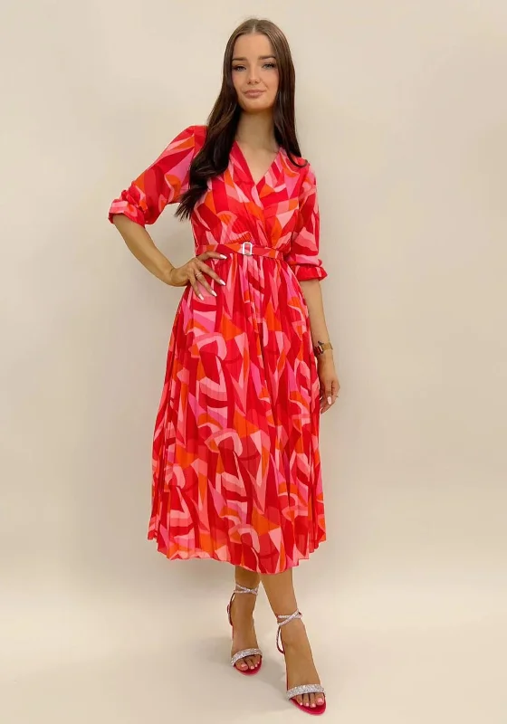 Bishop sleeve mini dresses for a romantic feel -Kate & Pippa Positano Midi Dress, Orange & Pink Bishop sleeve mini dresses for a romantic feel -Kate & Pippa Positano Midi Dress, Orange & Pink