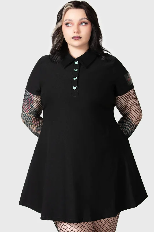 Buy stylish maxi dresses for women -Lil Vampurr Collar Dress [PLUS]