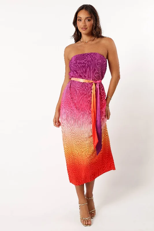 Mini dress for summer parties -Lisse Midi Dress - Orchid Orange