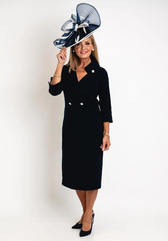 Mini dresses with lace-up back for an edgy and modern style -Claudia C Victoria Pencil Midi Dress, Navy Mini dresses with lace-up back for an edgy and modern style -Claudia C Victoria Pencil Midi Dress, Navy