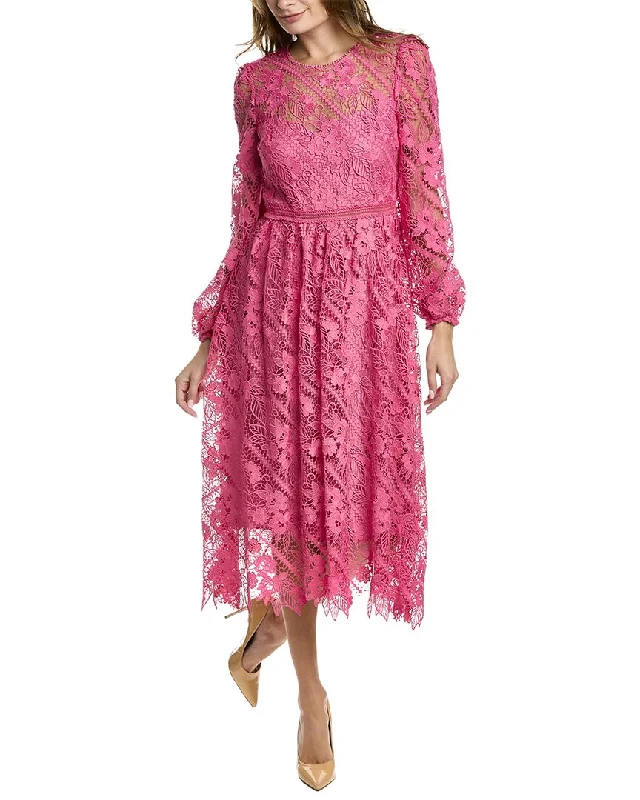 Sweater mini dresses for cozy wear -ML Monique Lhuillier Lace Midi Dress