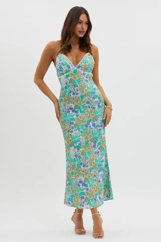 Best dresses for work meetings -New Acquaintance Low Back Dress Floral Blue