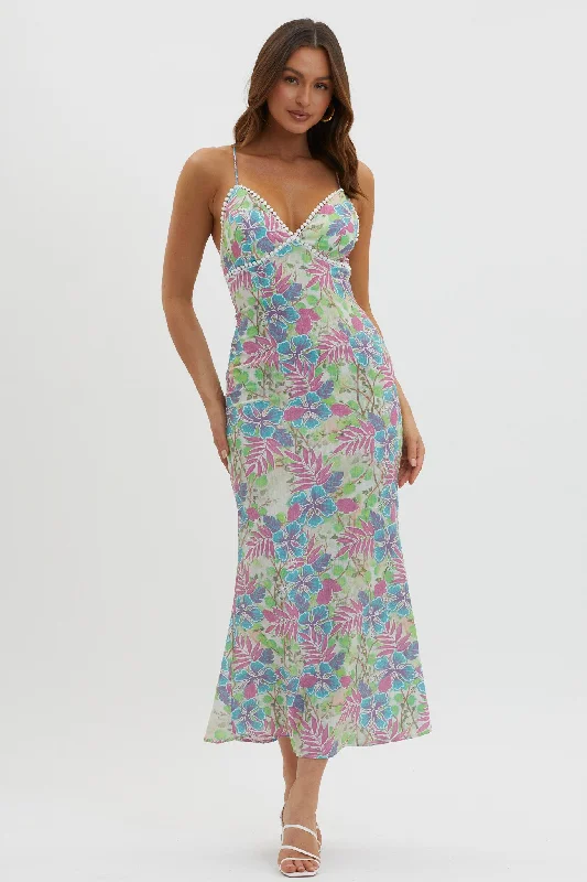 Dresses for formal dinners and events -New Acquaintance Low Back Dress Floral Pink