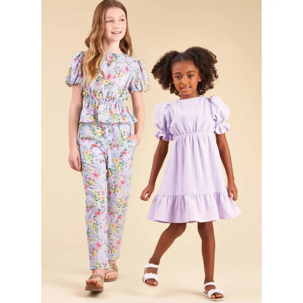 Buy dresses for outdoor summer events -New Look Child/Teen Top, Dress and Trousers N6739