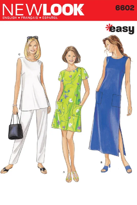 Ribbed mini dresses for a fitted look -NL6602 Misses Dress Pattern | Easy