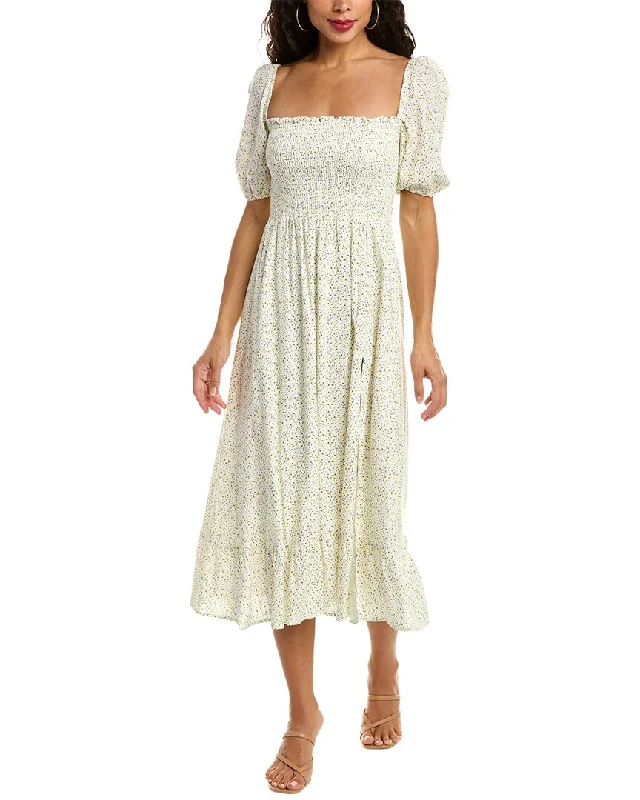 Plus size mini dresses for curvy figures -O.P.T. Daisy Linen-Blend Midi Dress