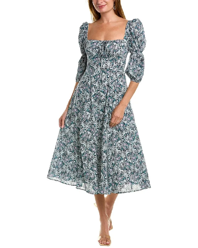Mini dresses with smocked bodice for a comfortable fit -O.P.T. Nina Midi Dress