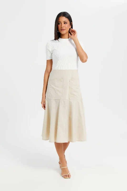 Where to find dresses for family events -Women White And Pink Knit Woven Mix Dress
