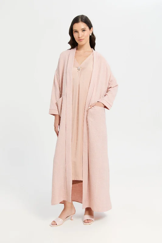 Affordable dresses for vacation wardrobe -Woman Pink Kaftan Dress
