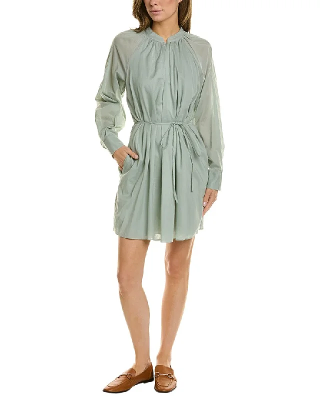 Mini dresses with tiered ruffles for a playful vibe -Rebecca Taylor Belted Shift Dress
