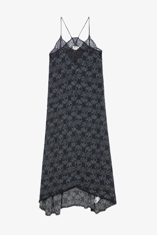 Plaid mini dresses with suspenders for a schoolgirl vibe -Risty Ao Skull Dress
