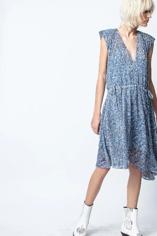 Mini dresses with tiered ruffles for a playful vibe -Rozane Velours Dress