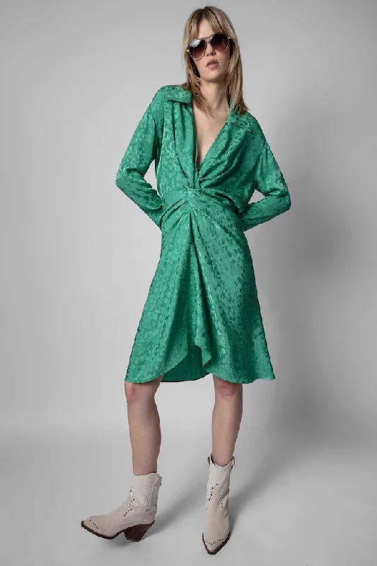 Mini dresses with animal prints for a wild look -Rozo Silk Dress