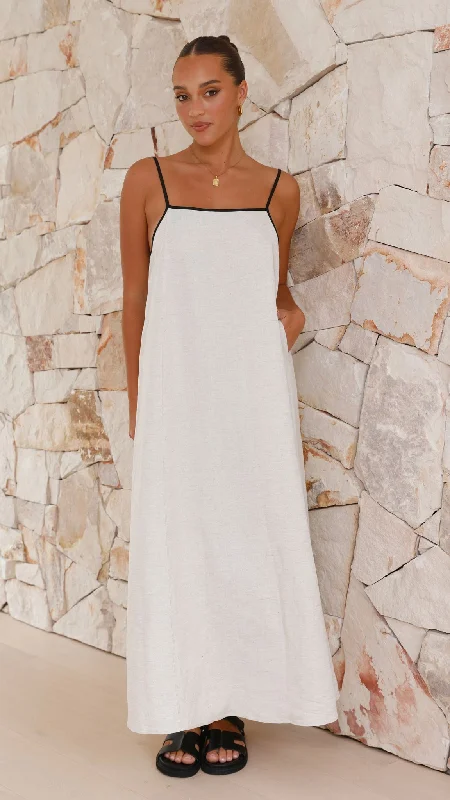 Dresses for date night -Sail Away Contrast Dress - Beige