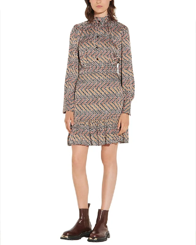 Ribbed mini dresses for a fitted look -Sandro Woven Dress