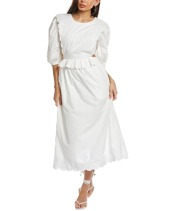 Color-block mini dresses for a modern aesthetic -SEA NY Heidi Heart Quilt Apron Midi Dress Color-block mini dresses for a modern aesthetic -SEA NY Heidi Heart Quilt Apron Midi Dress