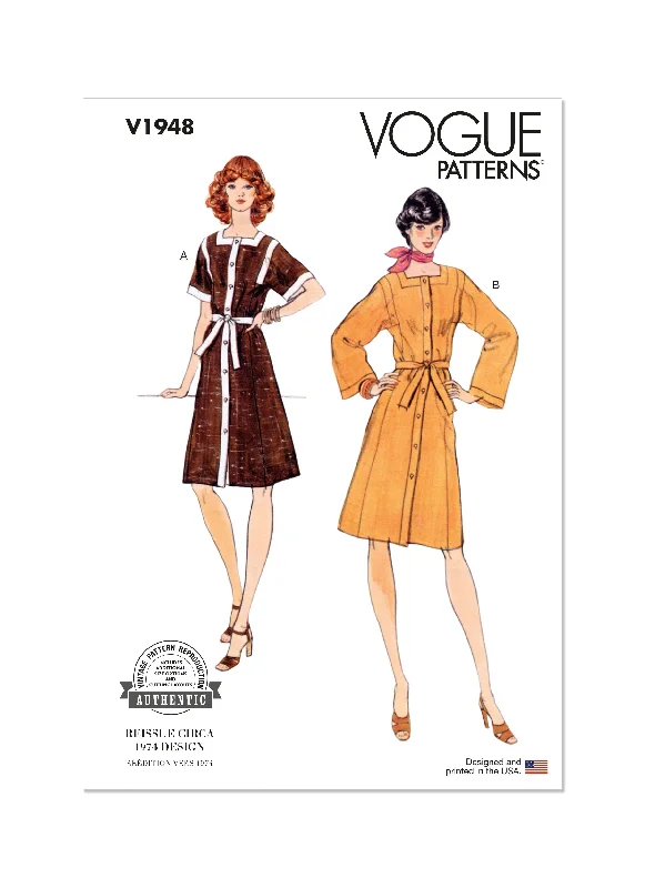 Mini dresses with adjustable straps -Vogue sewing pattern 1948 Misses' Dress 1970's