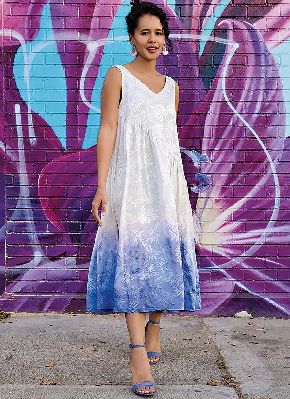 Mini dresses with lace-up front for a trendy touch -Know Me pattern KM2076 Reversible Dress by Handmade Millennial
