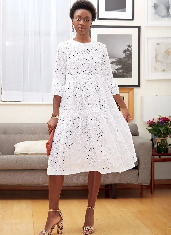 Mini dresses with puff sleeves -McCalls 7948 Dresses sewing pattern