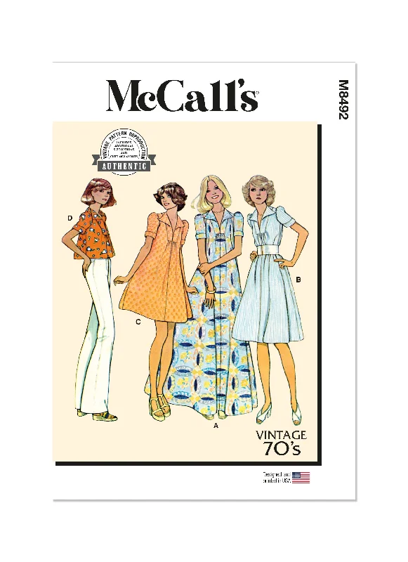 Mini dresses with puffed sleeves for a romantic look -McCall's Sewing Pattern 8492 Misses' Dress or Top Mini dresses with puffed sleeves for a romantic look -McCall's Sewing Pattern 8492 Misses' Dress or Top